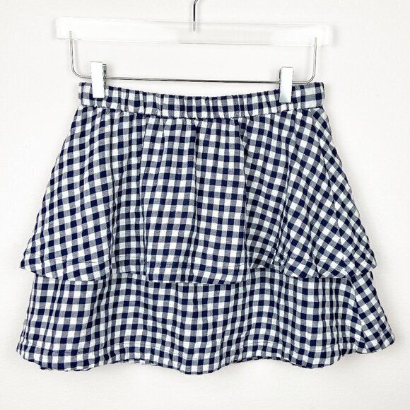 MADEWELL | Navy & White Gingham Check Skirt Grannycore Cottagecore - Picture 2 of 6